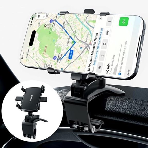 Car Phone Holder: 360° Rotating Dashboard Mount