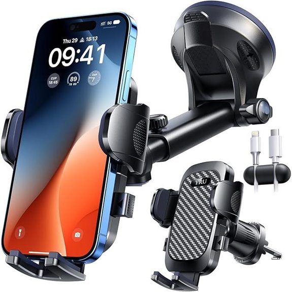 YRU 360° Rotation Military-Grade Car Phone Holder