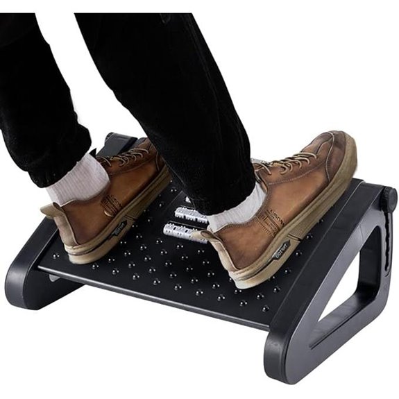 Six-Height Adjustable Under-Desk Foot Rest with Massage Roller