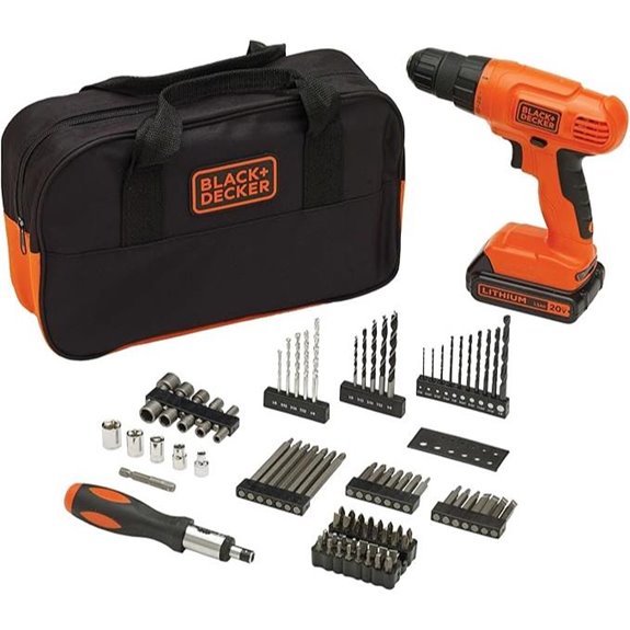 Black+Decker 20V Drill Kit with Bits and Sockets