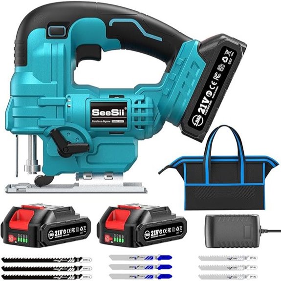 SEESII 21V Cordless Jigsaw with 2 Batteries