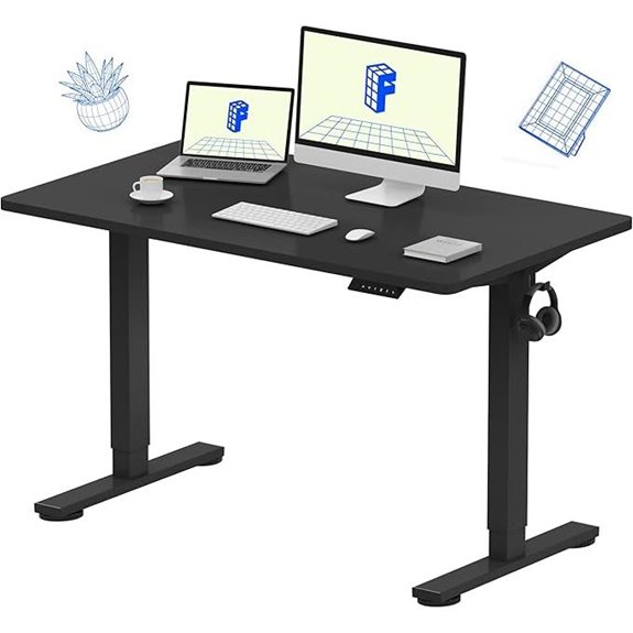 FLEXISPOT EN1 48x24 Electric Standing Desk Black