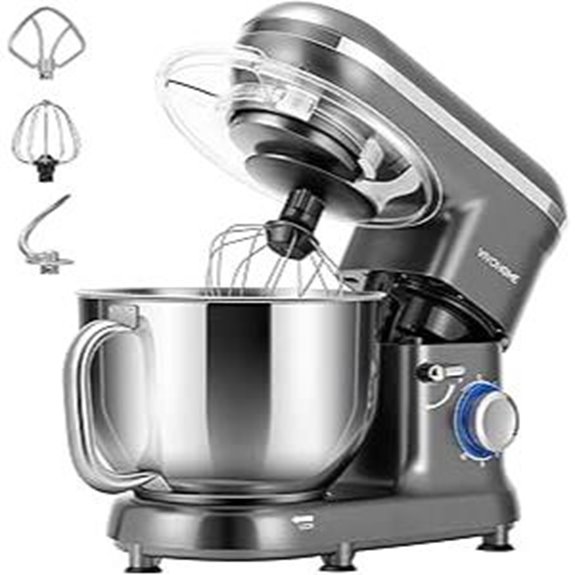 VIVOHOME Stand Mixer 6-Quart Tilt-Head Gray