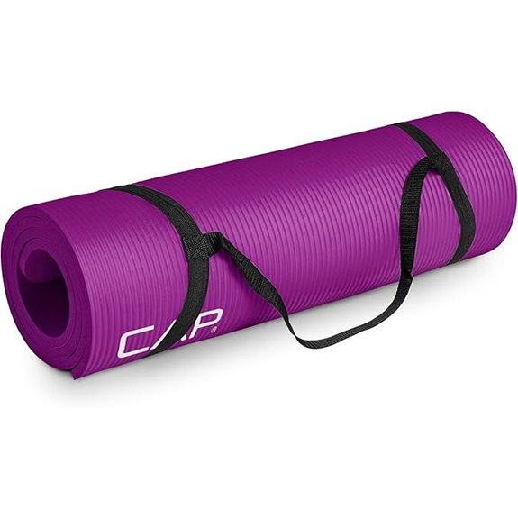 CAP Barbell 1/2 High Density Yoga Mat with Strap