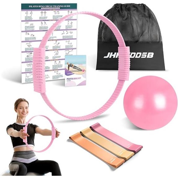 Pilates Ring Set with Bands and Poster (Home Kit)
