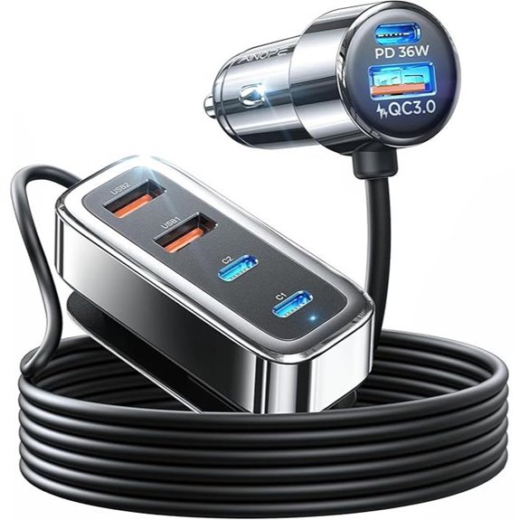 AINOPE 108W USB-C Car Charger with 6 Ports