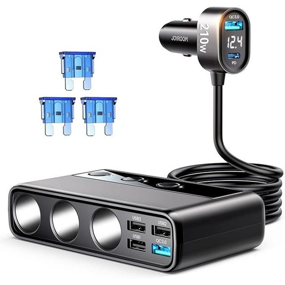 Joyroom 9-in-1 Cigarette Lighter Splitter Charger Adapter