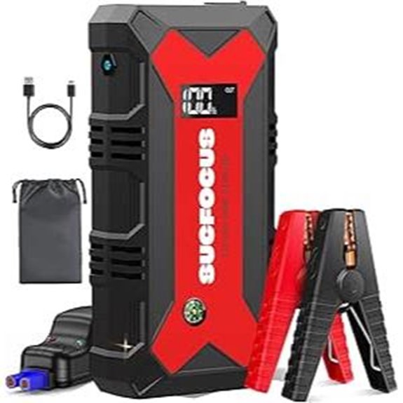 Car Battery Jump Starter with LED Light USB QC3.0