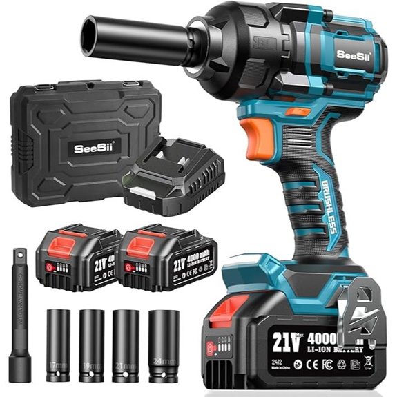 Seesii 1200Nm Cordless Impact Wrench Kit