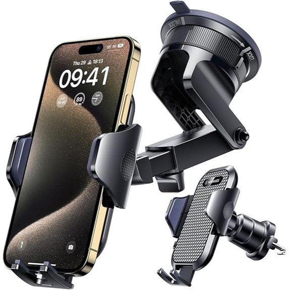 Vanmass Car Phone Holder: Strongest Suction & Clip Mounts
