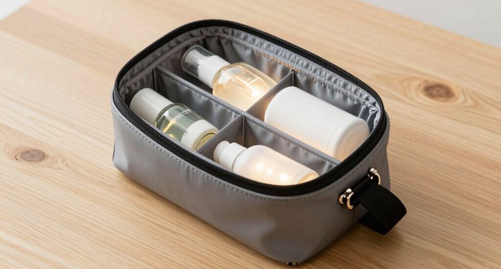 stylish travel toiletry organization