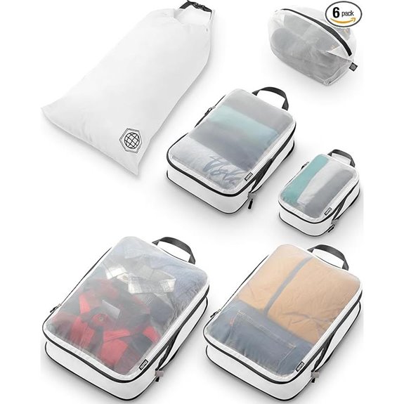 TRIPPED Large See-Through Compression Packing Cubes