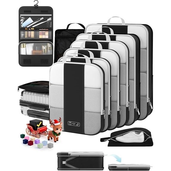 10-Pack Compression Packing Cubes for Travel Organizer