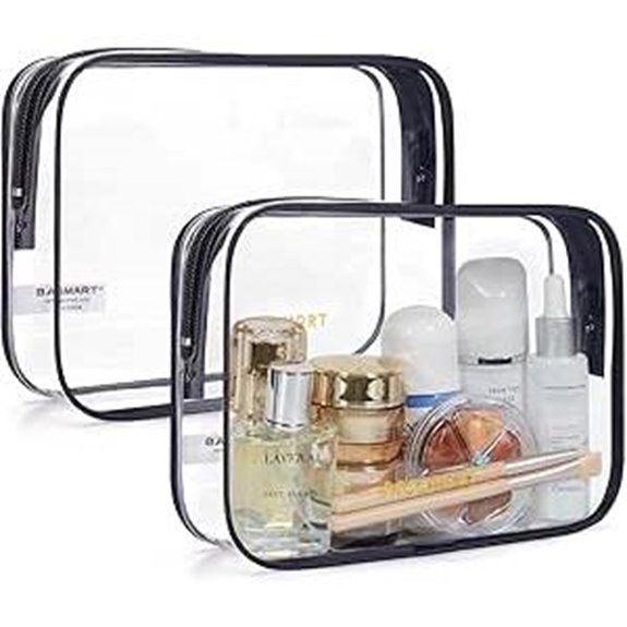 BAGSMART Clear Toiletry Bag 2 Pack TSA Approved