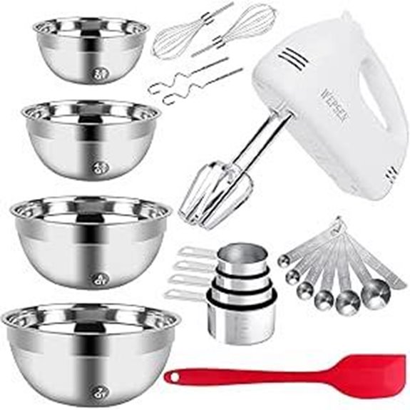 5-Speed Hand Mixer with Bowls and Accessories
