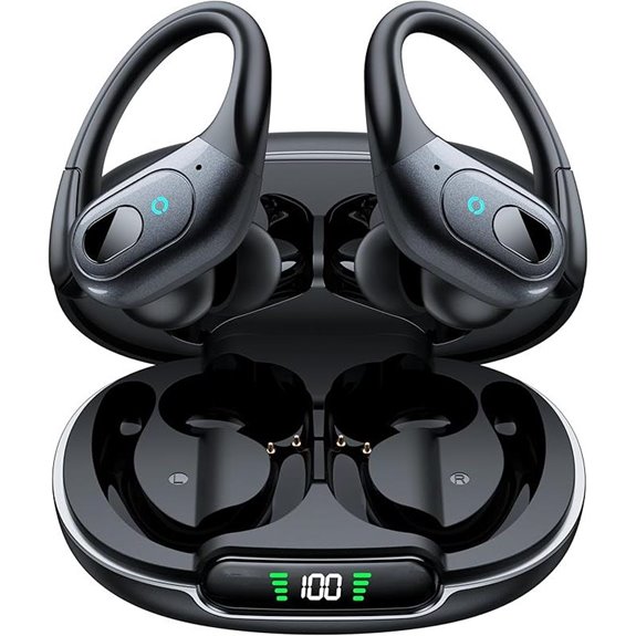 Occiam ANC Wireless Earbuds with Over-Ear Hooks Black