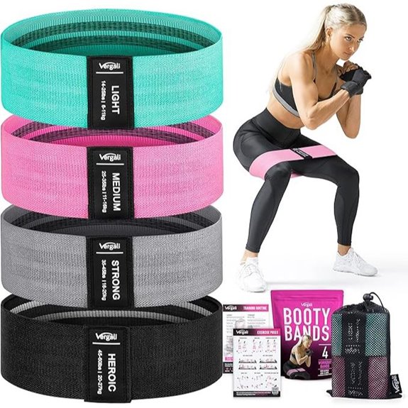 Resistance Bands Set for Workout and Glutes (4 Bands)