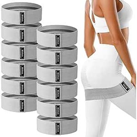 12 Pcs Fabric Resistance Bands Set for Workout